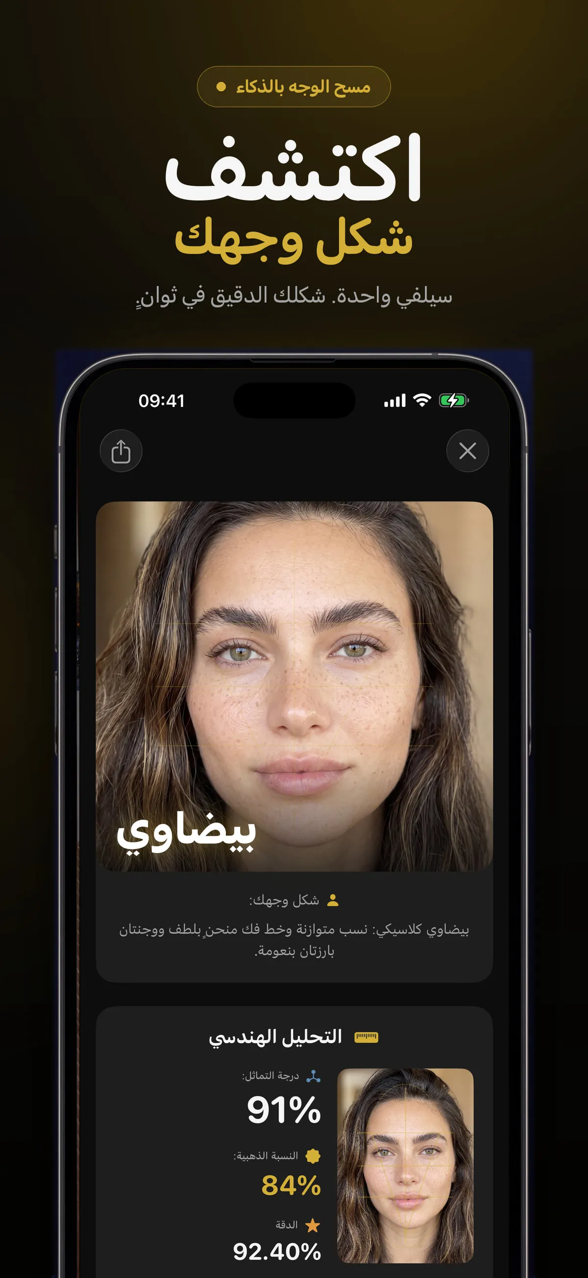 واجهة FaceForm تعرض تقديرًا لشكل الوجه