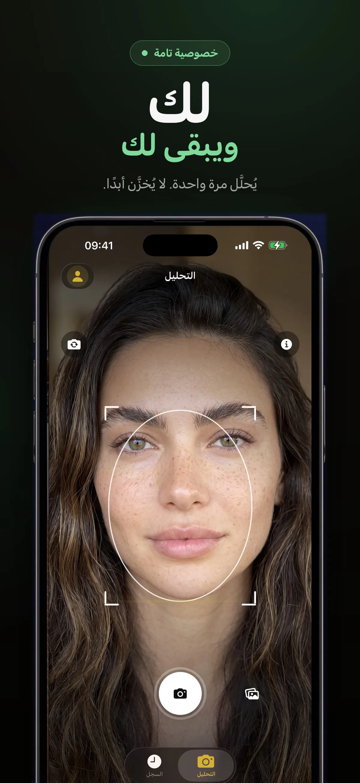 رسم توضيحي للخصوصية بجانب معلومات FaceForm
